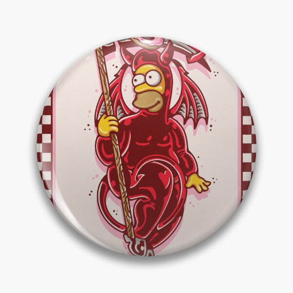 Item preview, Homer as Devil Cupid Traditional Tattoo Flash by Ella Mobbs Creep Heart designed and sold by Ella Mobbs.