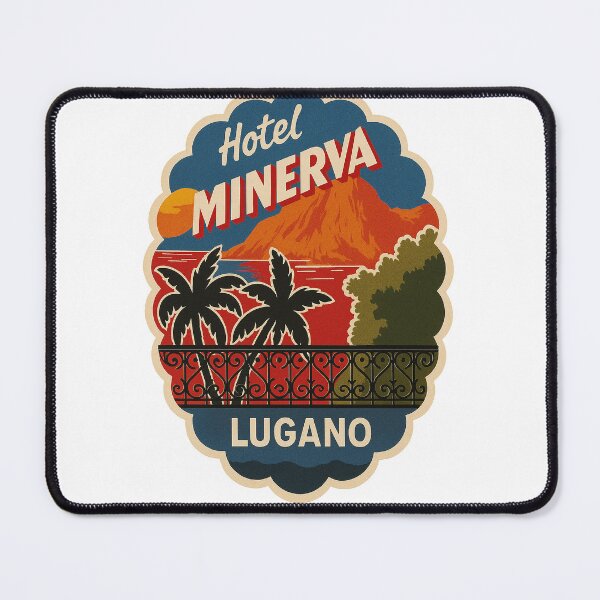 Item preview, Vintage Hotel Minerva Lugano Travel Label Art designed and sold by weirdfishes123.