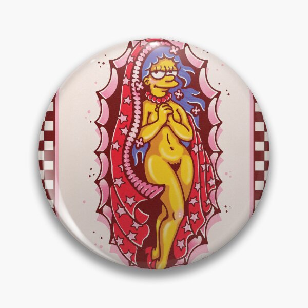 Item preview, Virgin Mary Marge Traditional Tattoo Flash by Ella Mobbs Creep Heart designed and sold by Ella Mobbs.