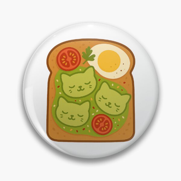 Item preview, Kawaii Cat Avocado Toast – Funny Brunch Food Sticker designed and sold by Tripconic.