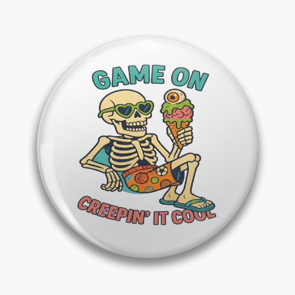 Item preview, Creepin’ It Cool – Funny Summerween Skeleton Beach Vibes  designed and sold by Rajasekar.