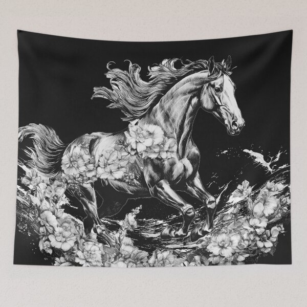 Item preview, Horse galloping covered in flowers  designed and sold by Flower Magic .