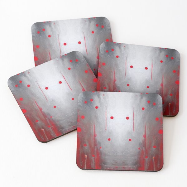Item preview, Abstract Composition in Silver and Red designed and sold by GaggleHaus.