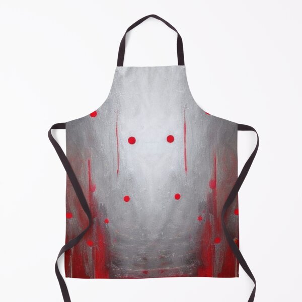 Aperçu de l'œuvre Composition abstraite en argent et rouge créée et vendue par GaggleHaus.