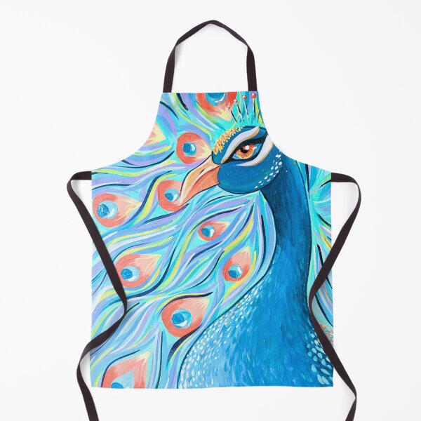 Item preview, Colourful Peacock Art – Bold, Whimsical Bird Painting with Feathers in Blue, Pink, and Aqua designed and sold by GiveitaGogh.
