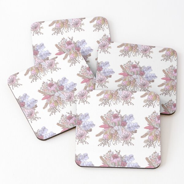 Item preview, Australian Bush Flowers Feminine Bouquet – Wattle, Protea & Gumnuts by Jo Story designed and sold by Sketchbook Designs.
