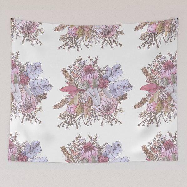 Item preview, Australian Bush Flowers Feminine Bouquet – Wattle, Protea & Gumnuts by Jo Story designed and sold by Sketchbook Designs.