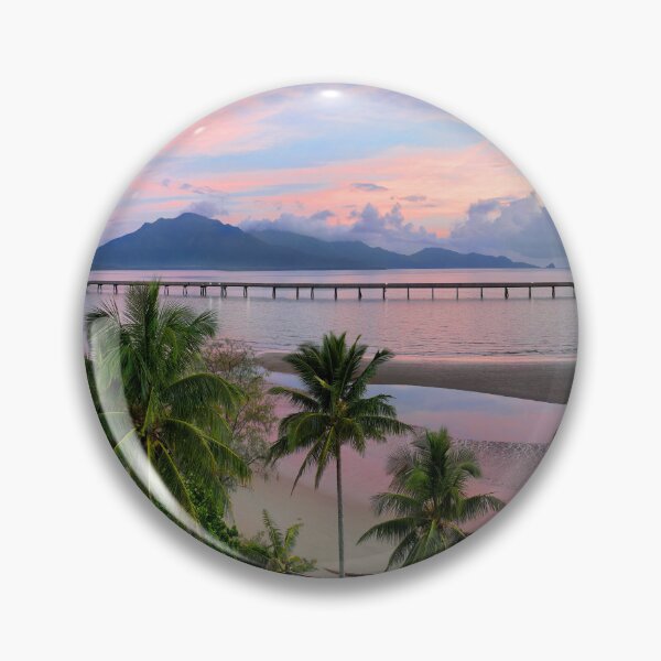 Item preview, Hinchinbrook Island Sunrise through the Palms with Jetty designed and sold by Adam Gormley.