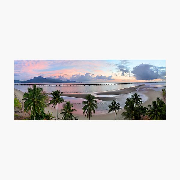 Item preview, Hinchinbrook Island Sunrise through the Palms with Jetty designed and sold by Adam Gormley.
