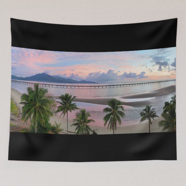 Item preview, Hinchinbrook Island Sunrise through the Palms with Jetty designed and sold by Adam Gormley.