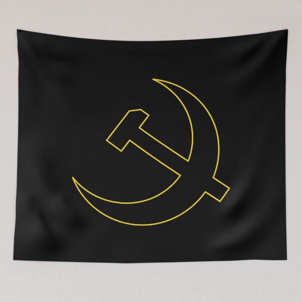 Item preview, Stylized Hammer and Sickle (Black + Yellow Outline) designed and sold by BubblePopRed.