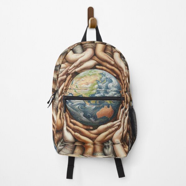Item preview, Hands Holding Earth – Unity in Diversity, World Peace and Environmental Art designed and sold by Illuministique.