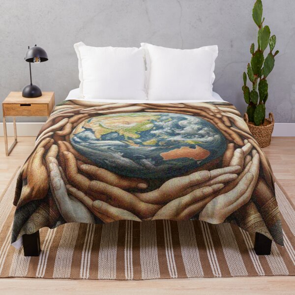 Item preview, Hands Holding Earth – Unity in Diversity, World Peace and Environmental Art designed and sold by Illuministique.