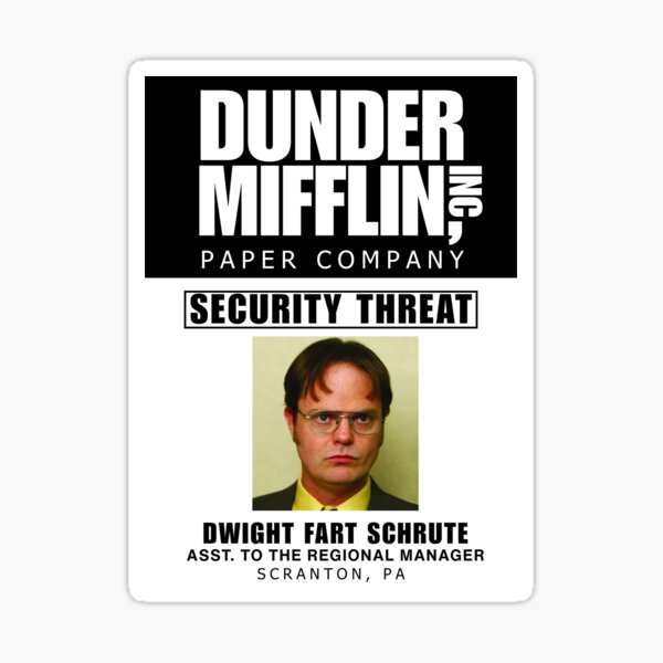 Item preview, Dunder Mifflin. Company Security Threat ID Badge  designed and sold by Keeping Art Heavenly.