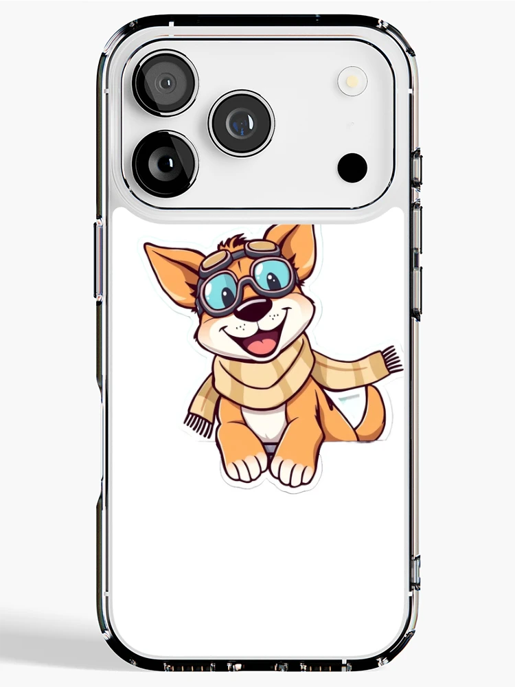 Thumbnail 1 of 5, iPhone Case, Happy Dog Ride – Cartoon Sticker designed and sold by Gscode.