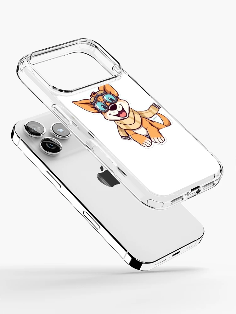 Thumbnail 2 of 5, iPhone Case, Happy Dog Ride – Cartoon Sticker designed and sold by Gscode.
