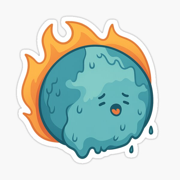 Item preview, World Environment Day sticker - Melting earth  designed and sold by Argie Malicsi.