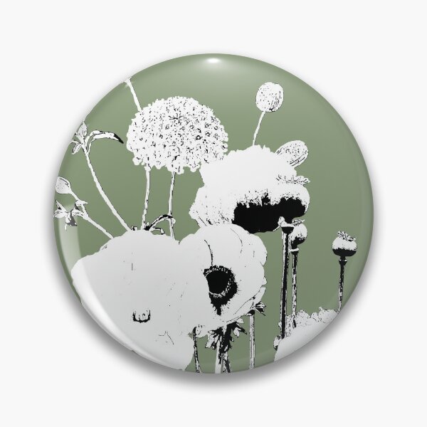 Item preview, Botanical Sketch – Minimalist Black and White Floral on Green Background designed and sold by EsvitaDesign.