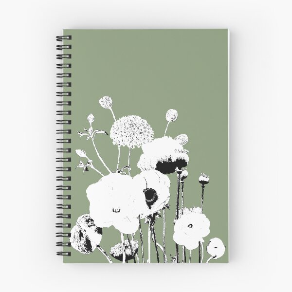 Item preview, Botanical Sketch – Minimalist Black and White Floral on Green Background designed and sold by EsvitaDesign.