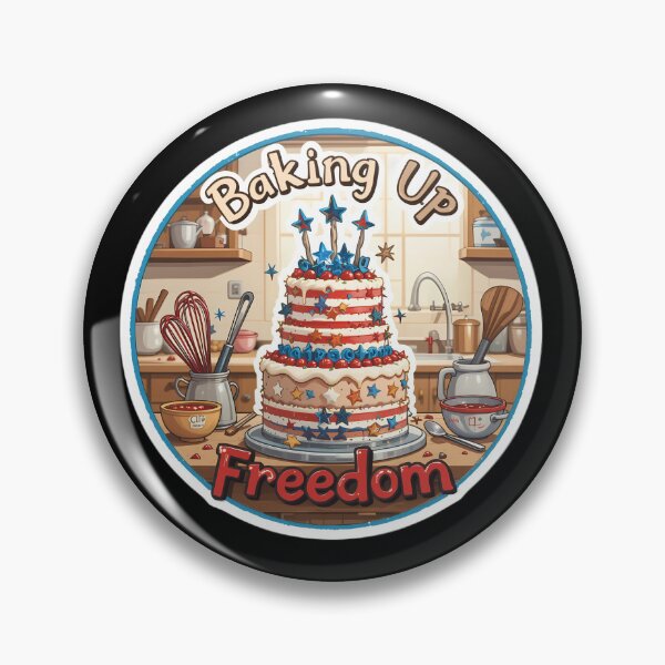 Item preview, Baking Up Freedom: Festive Cake Sticker for Baking Enthusiasts designed and sold by FestivityFinds.