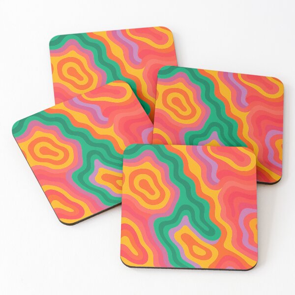 Item preview, Psychedelic Groovy Wave Print for Happy Vibes designed and sold by weirdfishes123.