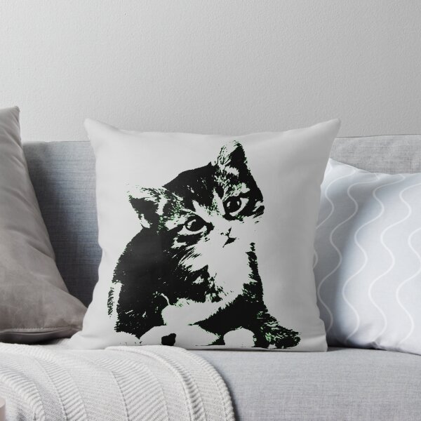 Item preview, cat ilustration two-color graphic art designed and sold by azkiya'S.