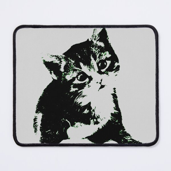 Item preview, cat ilustration two-color graphic art designed and sold by azkiya'S.