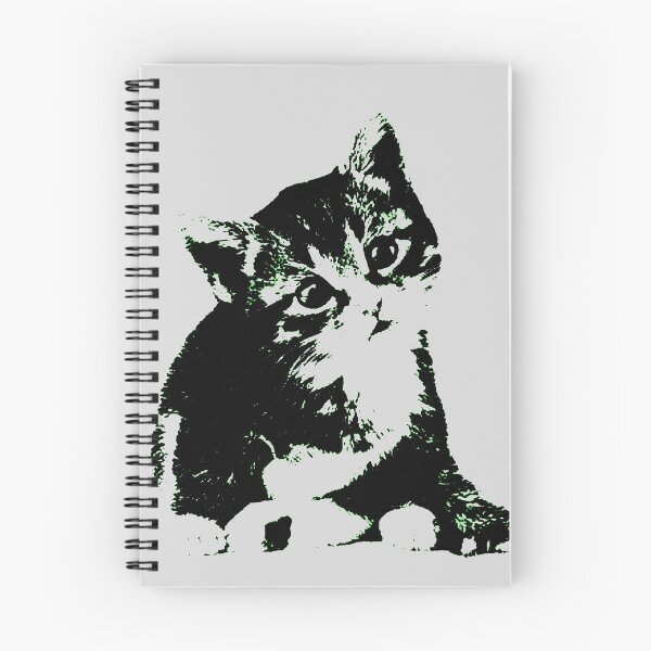 Item preview, cat ilustration two-color graphic art designed and sold by azkiya'S.