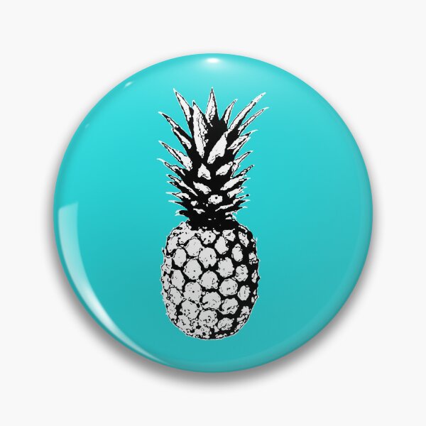 Item preview, Pop Art Pineapple in Black & White on Bright Aqua designed and sold by EsvitaDesign.