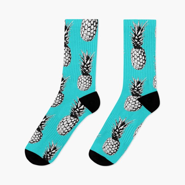 Item preview, Pop Art Pineapple in Black & White on Bright Aqua designed and sold by EsvitaDesign.