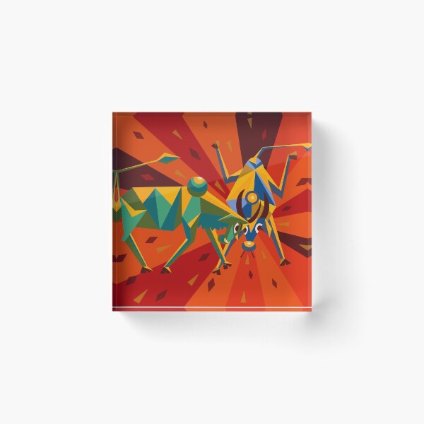Item preview, Bull Fight - Abstract animal art. designed and sold by Kaushlydraw.