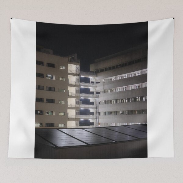 Item preview, Stairwell Geometry – Brutalist Building at Night designed and sold by Xynith.