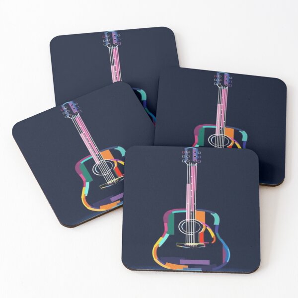 Item preview, acoustic colourful handmade guitar drawing designed and sold by NivyasArtistry.