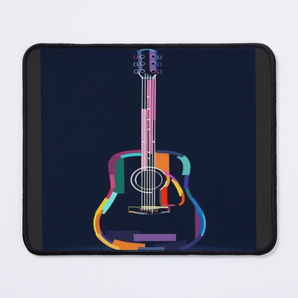 Item preview, acoustic colourful handmade guitar drawing designed and sold by NivyasArtistry.