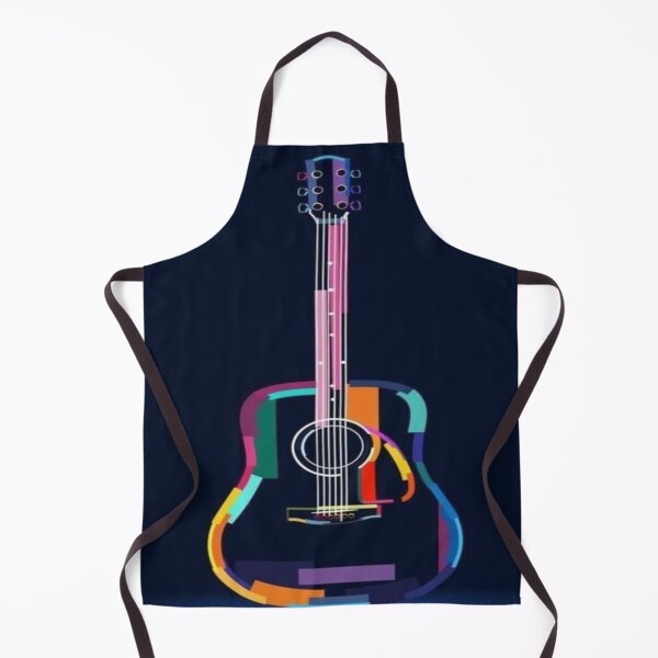 Item preview, acoustic colourful handmade guitar drawing designed and sold by NivyasArtistry.