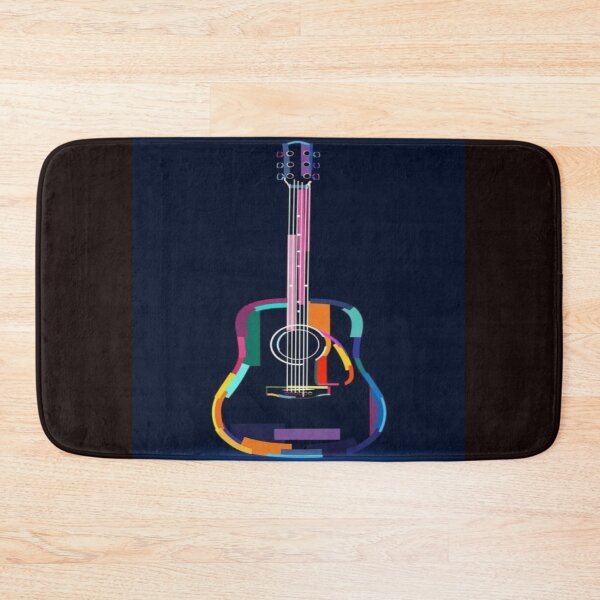 Item preview, acoustic colourful handmade guitar drawing designed and sold by NivyasArtistry.