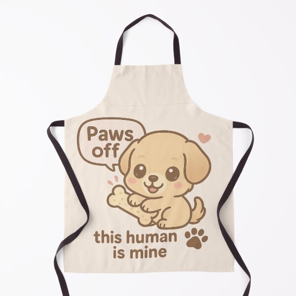 Item preview, Cute Kawaii Puppy Saying "Paws Off" Holding Bone – Adorable Dog Lover Design designed and sold by Inspired by CarMa.