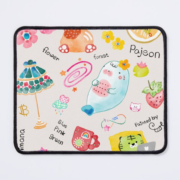 Item preview, tropical watercolor pastel handpainted pink blue lightgreen cozy daily life whimsical playful kawaii dreamy cute warm floral galaxy space designed and sold by artniartni.