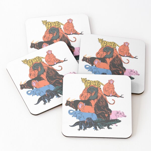 Item preview, Colorful Jungle Wildlife Collage designed and sold by lazycreationaaa.