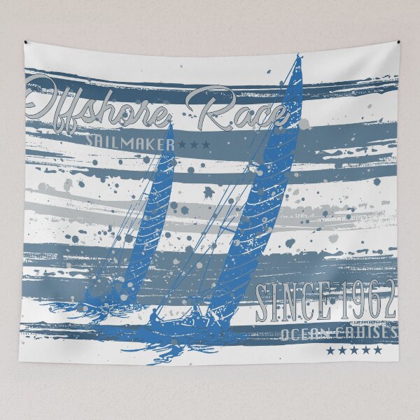 Item preview, Vintage Offshore Yacht Race – Nautical Sailboat Ocean designed and sold by PIXEL WORN.