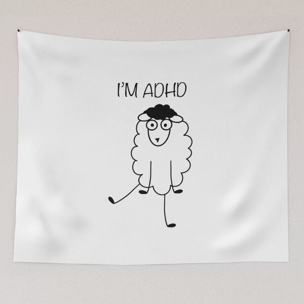 Item preview, I’m ADHD Sheep - Quirky Neurodivergent Doodle designed and sold by griceyvisuals.