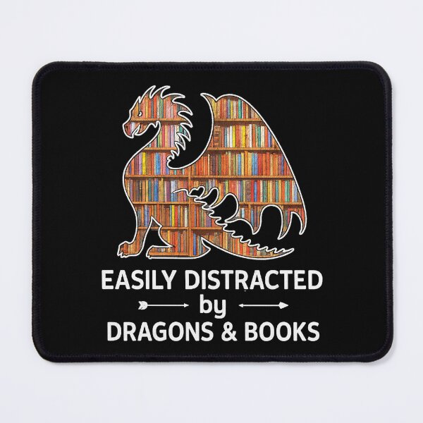 Item preview, Easily Distracted by Dragons and Books – Fantasy Book Lover Design designed and sold by ndalamson.