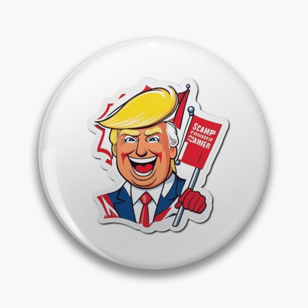 Item preview, Trump Meme Sticker with Red Flag designed and sold by TaimToons.
