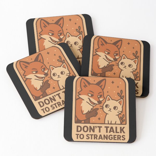 Item preview,  Retro Fox & Cat Warning Sign designed and sold by Verses  & Venti.