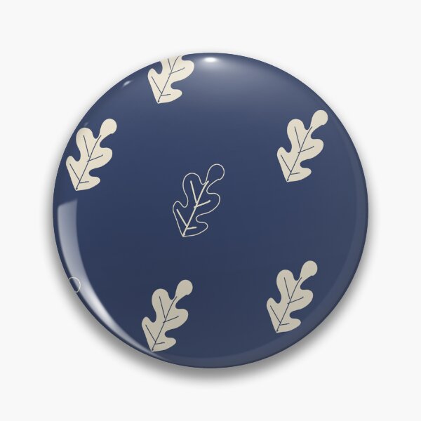 Item preview, Navy Blue Oak Leaf Pattern - Cottagecore Autumn Forest Fabric Design designed and sold by Warm Whimsy Designs.