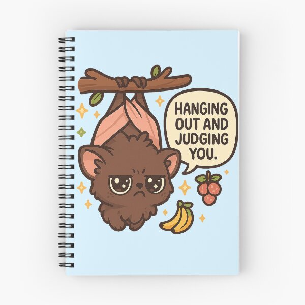 Item preview, Grumpy Kawaii Fruit Bat Hanging Out and Judging You – Cute Animal Cartoon Art designed and sold by Inspired by CarMa.