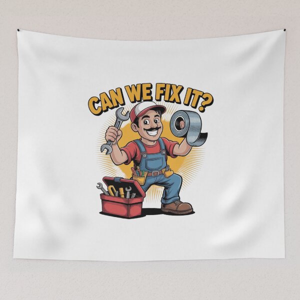Item preview, Can We Fix It Funny Repair Man designed and sold by Mateusz Majcherek.
