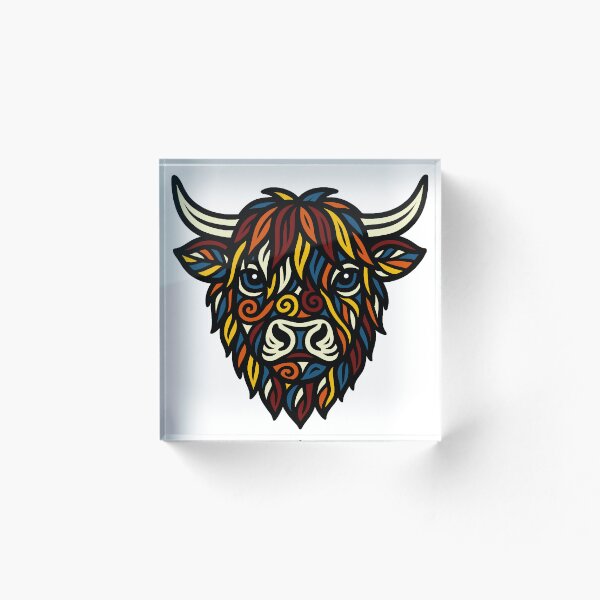 Item preview, Intricate highland cow designed and sold by SpectrumShine.