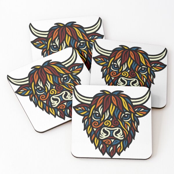 Item preview, Intricate highland cow designed and sold by SpectrumShine.