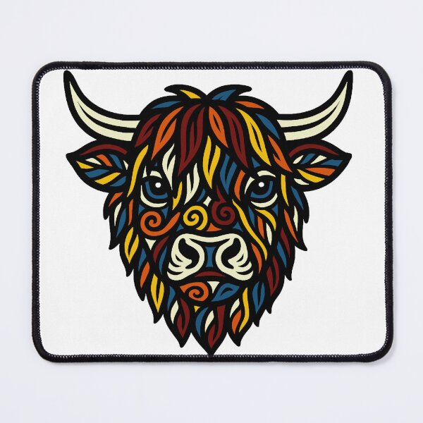 Item preview, Vaca de las tierras altas intrincada designed and sold by SpectrumShine.